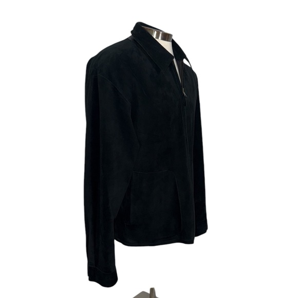MISSANI LE COLLEZIONI Black Leather Reversible, Suede Jacket Zip Large - Picture 9 of 13
